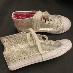 Gotta Flurt-Silver-White/Silver‎ Glitter Hi Top-2
